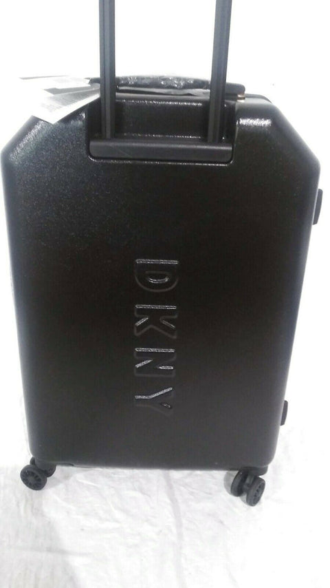$275 NEW DKNY Allure 24" Hardcase Spinner Wheel Suitcase Travel Luggage Black