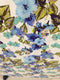 $340 TAG Pop Art 28" Hard Shell Luggage Expandable Suitcase Blue White Floral