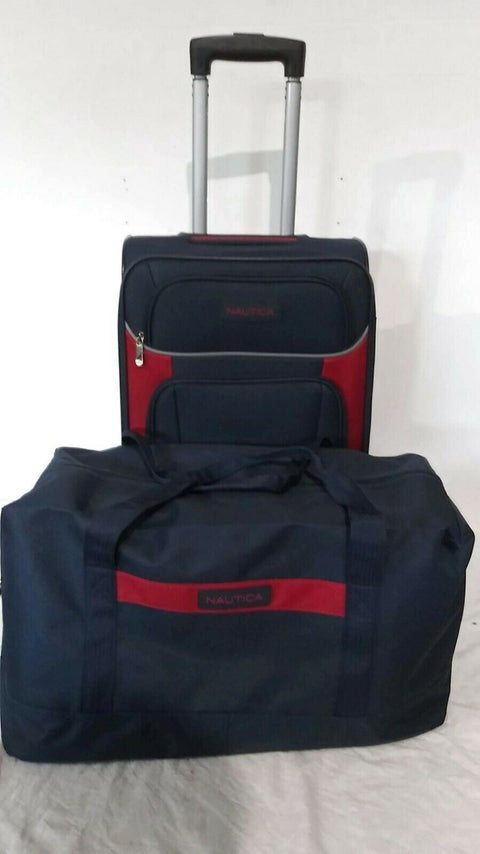 $360 New Nautica Oceanview 3 Piece Luggage Set Spinner Suitcase Blue Carry On