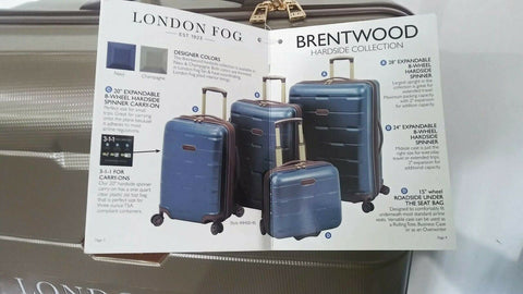 $280 New London Fog Brentwood 28" Hard Case Spinner Suitcase Luggage Champagne