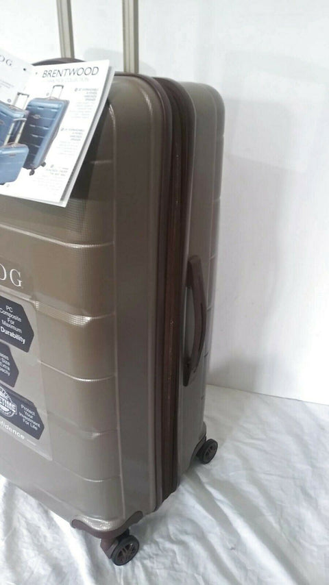 $280 New London Fog Brentwood 28" Hard Case Spinner Suitcase Luggage Champagne