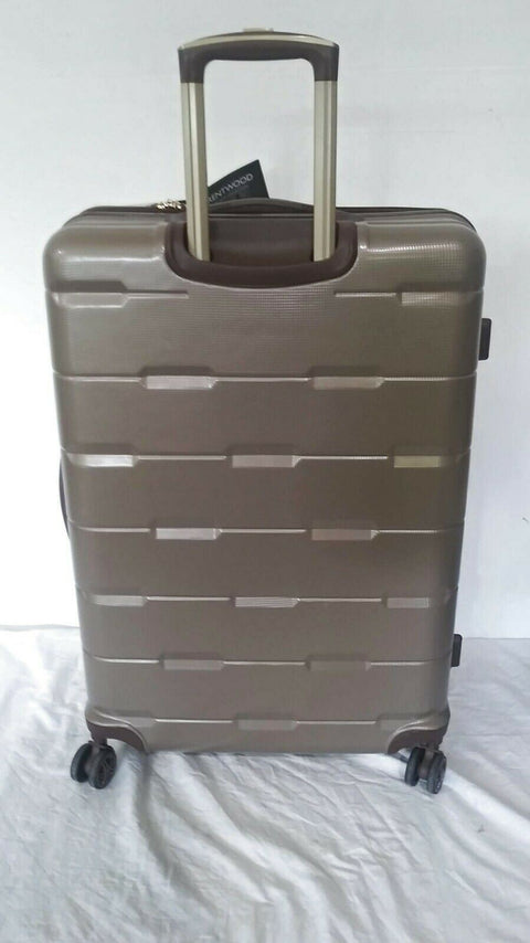 $280 New London Fog Brentwood 28" Hard Case Spinner Suitcase Luggage Champagne
