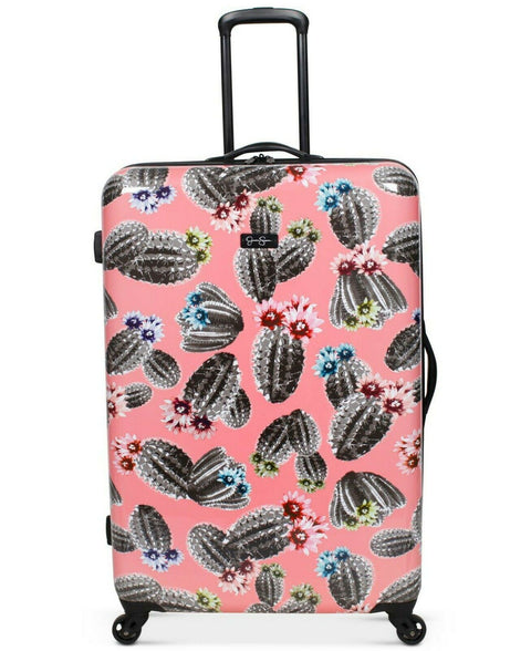 $320 New Jessica Simpson Pink Cactus Printed 29" Hardside Spinner Suitcase