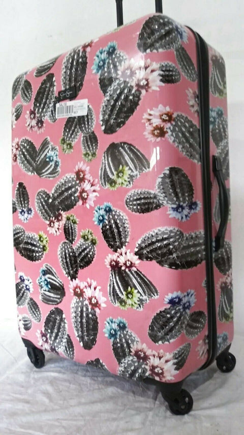 $320 New Jessica Simpson Pink Cactus Printed 29" Hardside Spinner Suitcase