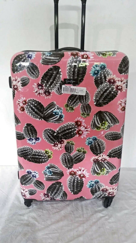 $320 New Jessica Simpson Pink Cactus Printed 29" Hardside Spinner Suitcase