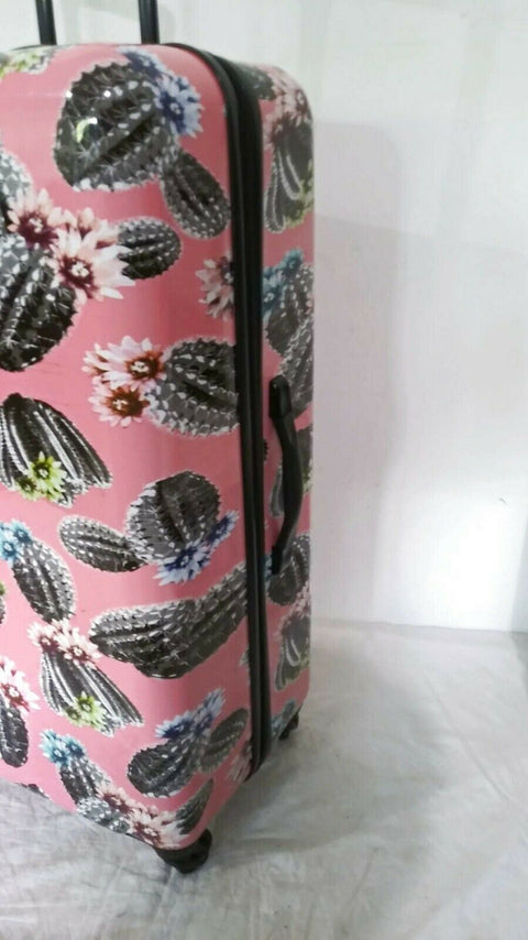 $320 New Jessica Simpson Pink Cactus Printed 29" Hardside Spinner Suitcase