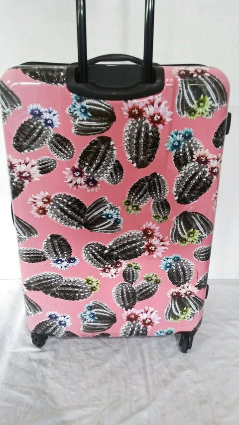 $320 New Jessica Simpson Pink Cactus Printed 29" Hardside Spinner Suitcase