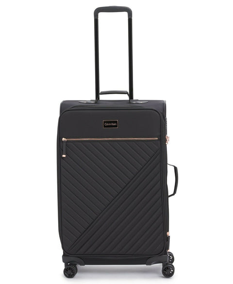 $240 Calvin Klein Capri 25" Softside Upright Luggage Suitcase Spinner Black