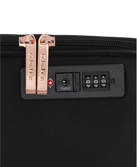 $240 Calvin Klein Capri 25" Softside Upright Luggage Suitcase Spinner Black