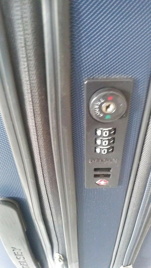 $320 Delsey Helium Shadow 3.0 25" Expandble Spinner Hard Suitcase Luggage BLUE