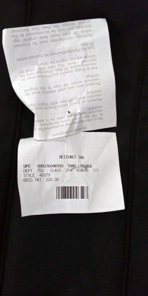 $220 Delsey Opti-Max Book Opening Garment Bag Luggage Suitcase Black