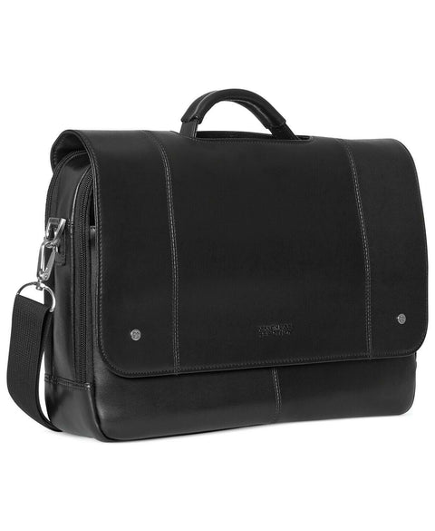 $320 New Kenneth Cole Reaction Leather Flapover Laptop Business Messenger Bag