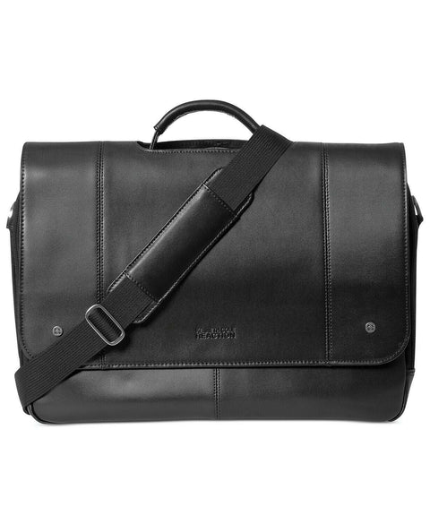$320 New Kenneth Cole Reaction Leather Flapover Laptop Business Messenger Bag