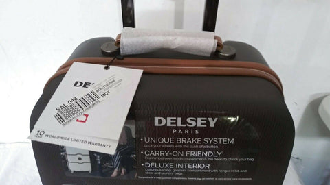 $500 Delsey Chatelet Plus 21" Hardside Carry On Spinner Suitcase Luggage Brown
