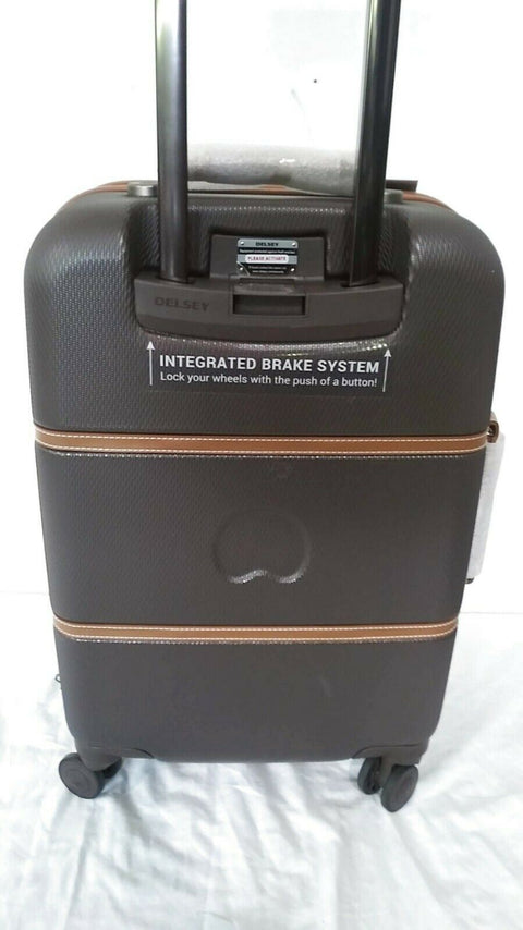 $500 Delsey Chatelet Plus 21" Hardside Carry On Spinner Suitcase Luggage Brown