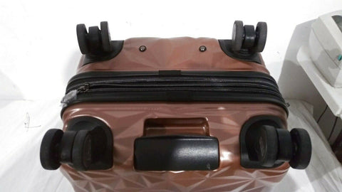 $340 Aimee Kestenberg Geo 20" Hard Expandable Carry On Spinner Luggage Rose Pink