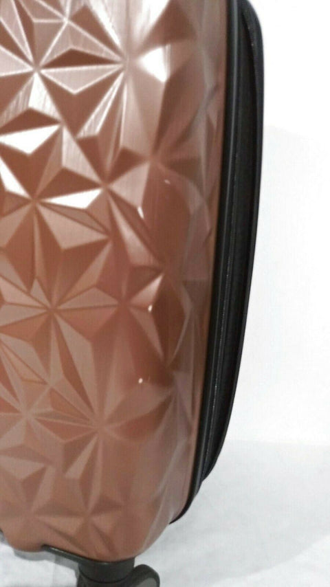 $340 Aimee Kestenberg Geo 20" Hard Expandable Carry On Spinner Luggage Rose Pink