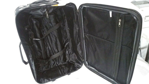 $240 New Rockland 2 Piece Carry On Luggage Set Rolling Suitcase Multi Polka Dots