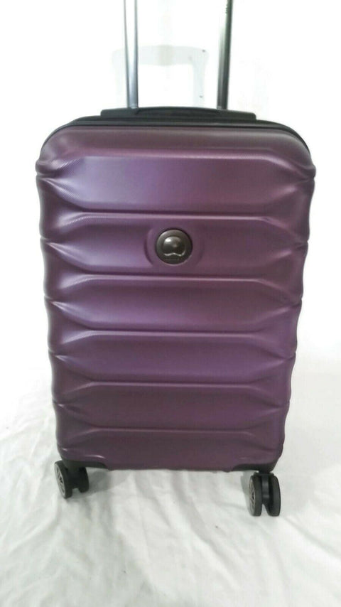 $249 Delsey Meteor 21" Hard Spinner Carry On Suitcase Luggage Expandable Purple