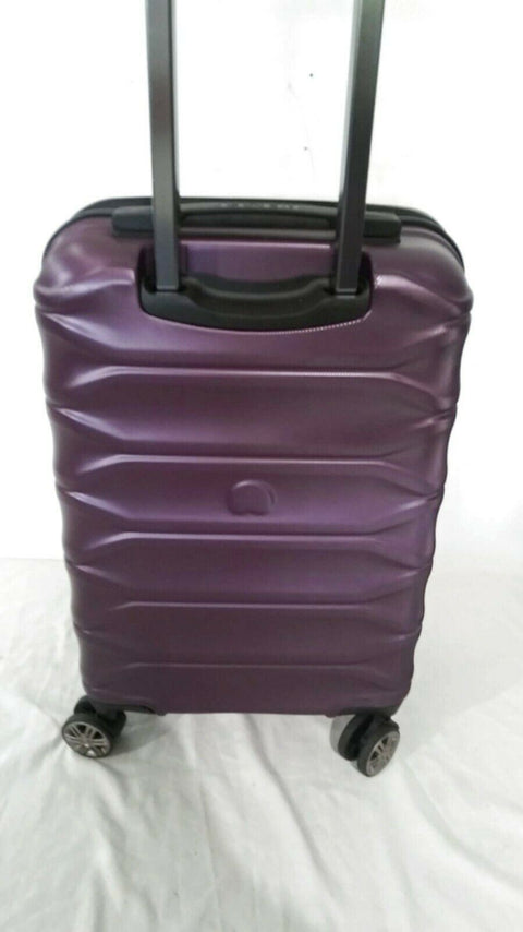 $249 Delsey Meteor 21" Hard Spinner Carry On Suitcase Luggage Expandable Purple