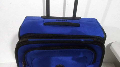 $200 Delsey OPTI-MAX 21" Expandable Spinner Carry On Suitcase Luggage Blue