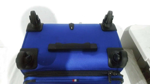 $200 Delsey OPTI-MAX 21" Expandable Spinner Carry On Suitcase Luggage Blue