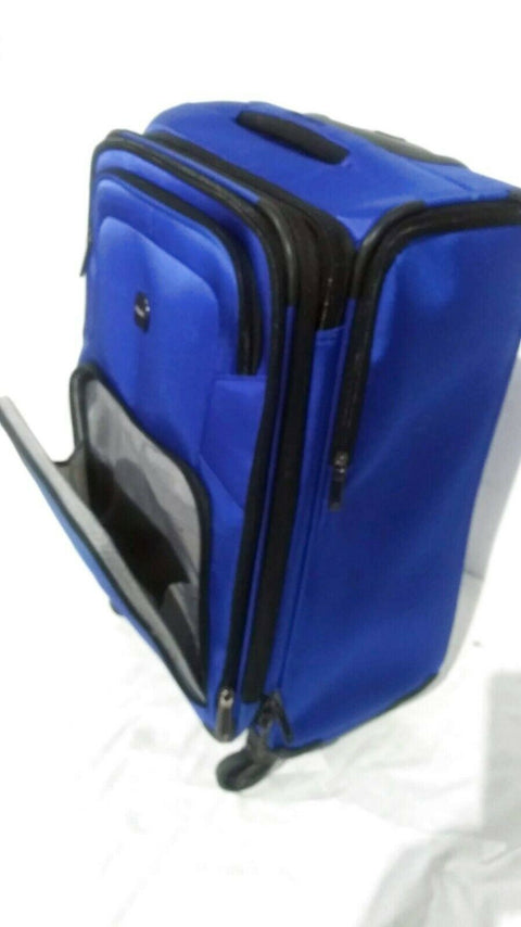 $200 Delsey OPTI-MAX 21" Expandable Spinner Carry On Suitcase Luggage Blue