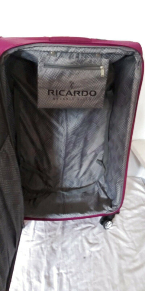 $360 New Ricardo Oceanside Expandable 30" Dual Spinner Suitcase Luggage Purple