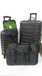 $500 New Nautica Sea Tide 4-Piece Hardside Luggage Set Gray Green Travel Bag