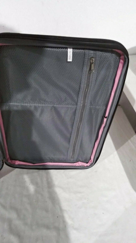 $240 New Rockland 2 Piece Carry On Luggage Set Rolling Suitcase Pink