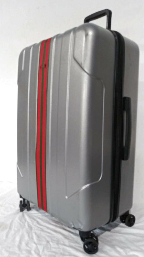 $280 Steve Madden B-2 Hardcase 28" Luggage Suitcase Spinner Large Silver