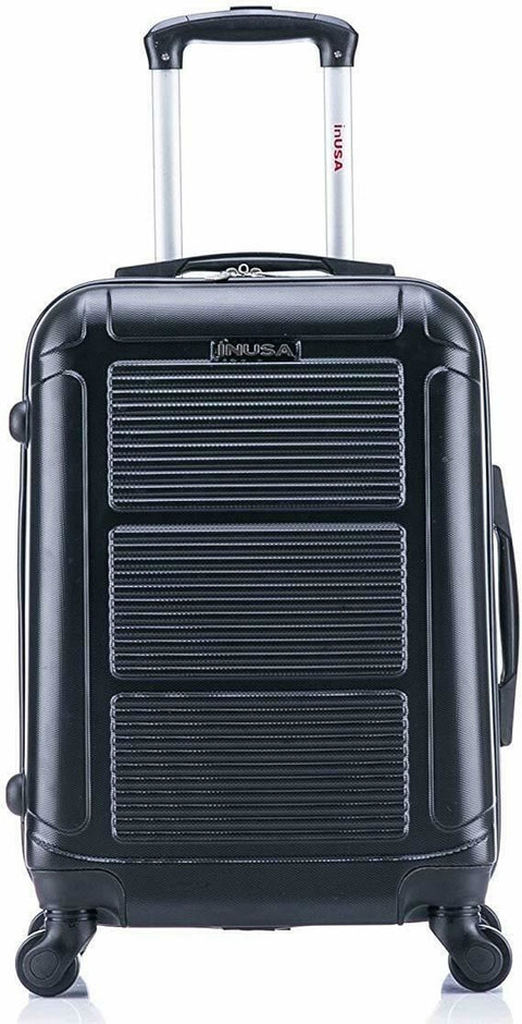 $240 InUSA Pilot 20" Lightweight Hard Carry On Spinner Suitcase Luggage Black