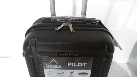$240 InUSA Pilot 20" Lightweight Hard Carry On Spinner Suitcase Luggage Black