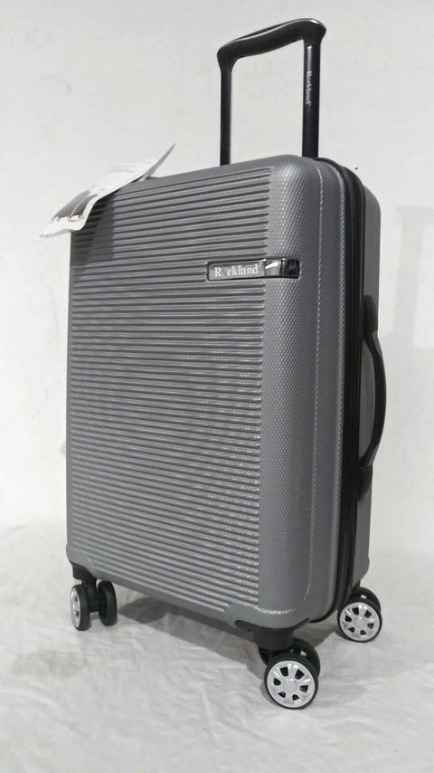 $240 New Rockland Skyline 20" Carry On Hard case Luggage Suitcase Silver