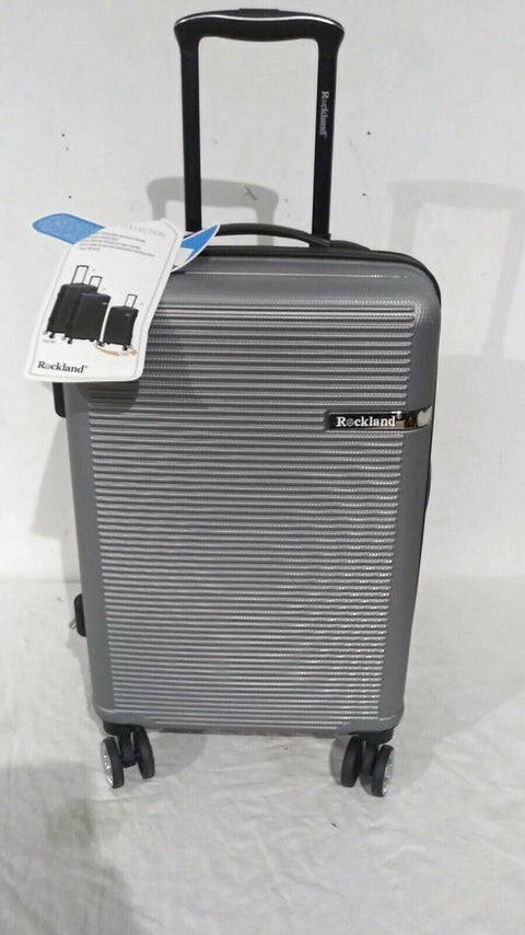$240 New Rockland Skyline 20" Carry On Hard case Luggage Suitcase Silver