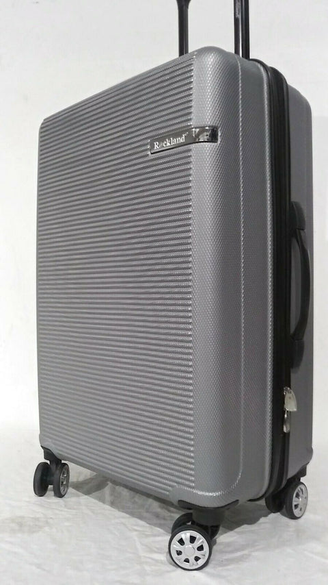$280 New Rockland Skyline 24" Hard case Luggage Suitcase Silver Spinner Wheels