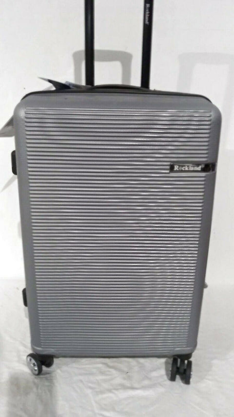 $280 New Rockland Skyline 24" Hard case Luggage Suitcase Silver Spinner Wheels