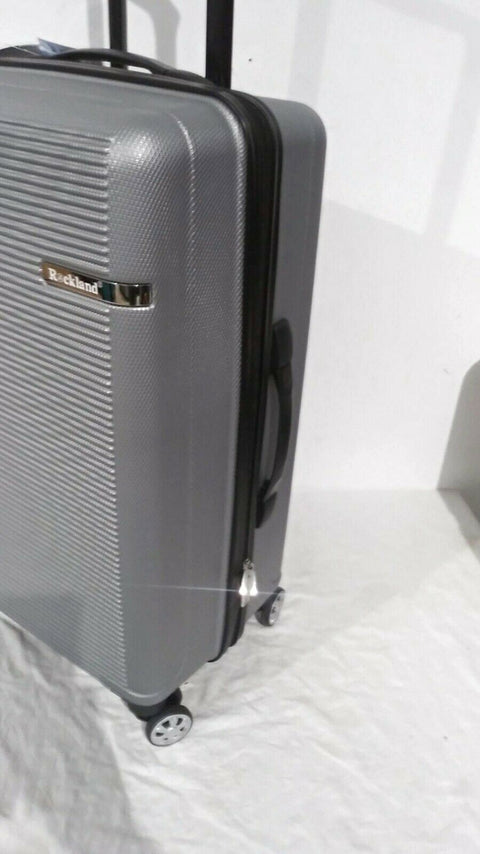$280 New Rockland Skyline 24" Hard case Luggage Suitcase Silver Spinner Wheels