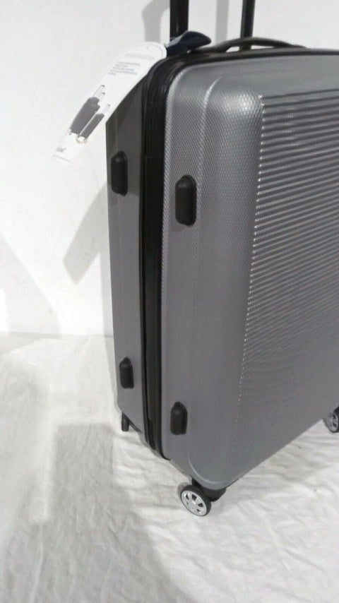 $280 New Rockland Skyline 24" Hard case Luggage Suitcase Silver Spinner Wheels