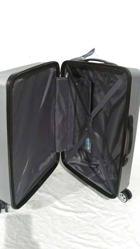$280 New Rockland Skyline 24" Hard case Luggage Suitcase Silver Spinner Wheels
