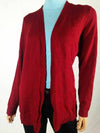 New Karen Scott Womens Long Sleeve Front Open Cardigan Shrug Red Ribbed Size L