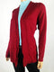 New Karen Scott Womens Long Sleeve Front Open Cardigan Shrug Red Ribbed Size L
