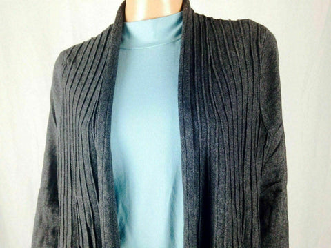 $78 Charter Club Women Pleated Long Sleeve Front Open Cardigan Sweater Shrug L