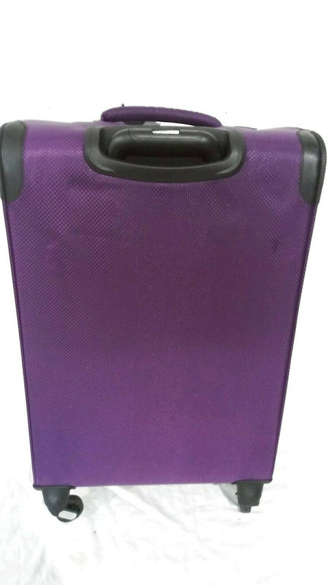 $280 Skyway Mirage 2.0 24-inch 4-Wheel Spinner Luggage Purple Suitcase Upright