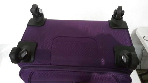 $280 Skyway Mirage 2.0 24-inch 4-Wheel Spinner Luggage Purple Suitcase Upright