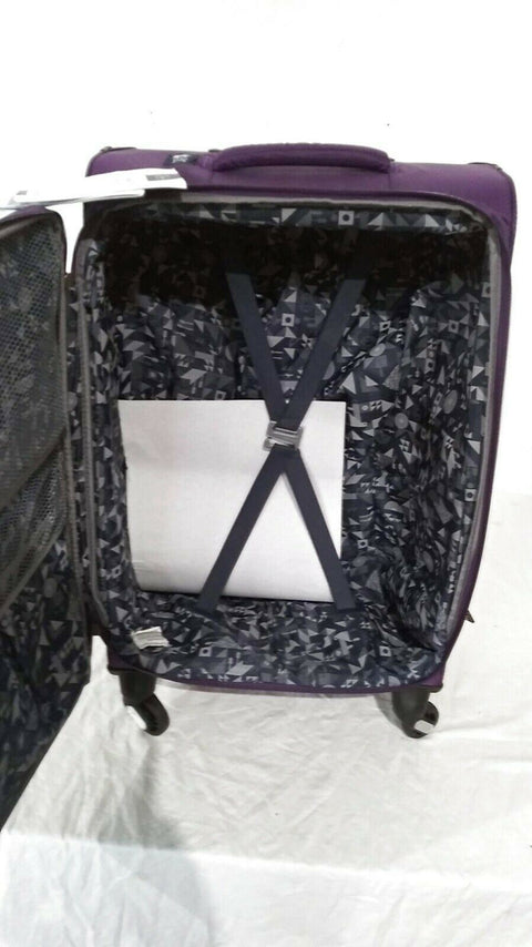$280 Skyway Mirage 2.0 24-inch 4-Wheel Spinner Luggage Purple Suitcase Upright