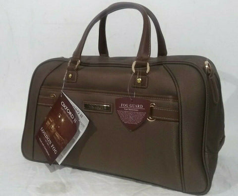 $200 NEW LONDON FOG OXFORD II 21" CARRY ON TRAVEL DUFFEL BAG BROWN PLAIDS