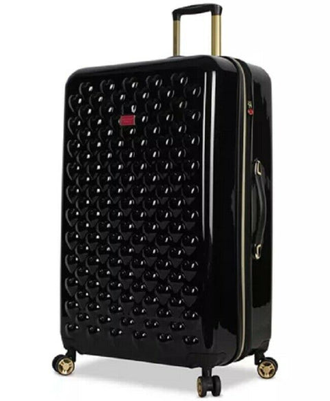 $350 Betsey Johnson Heart To Heart 30" Hardside Expandable Spinner Suitcase