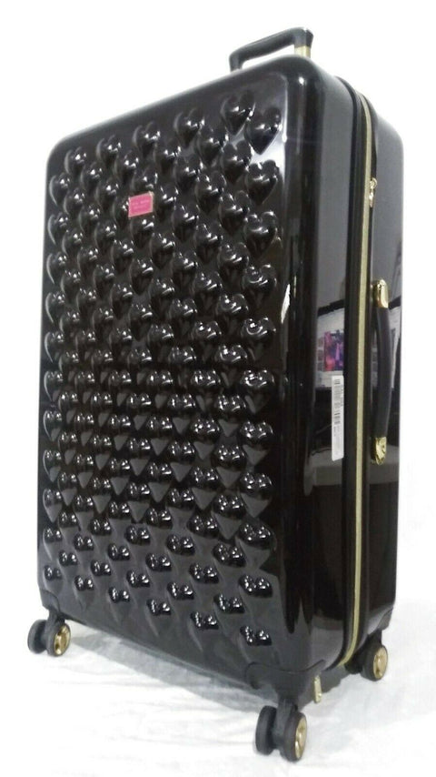 $350 Betsey Johnson Heart To Heart 30" Hardside Expandable Spinner Suitcase