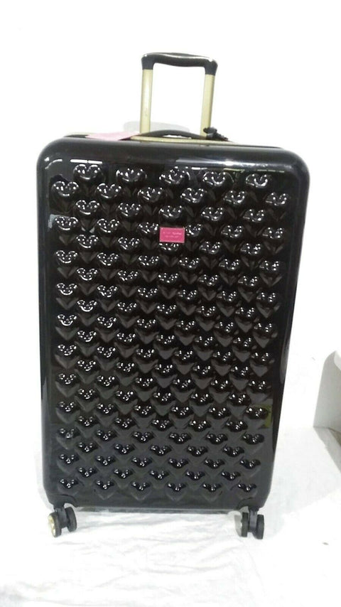 $350 Betsey Johnson Heart To Heart 30" Hardside Expandable Spinner Suitcase